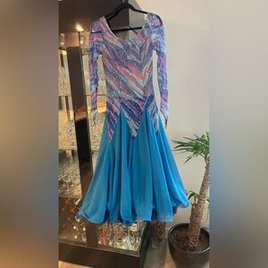 Vibrant Multicolor Ballroom Dance Dress
